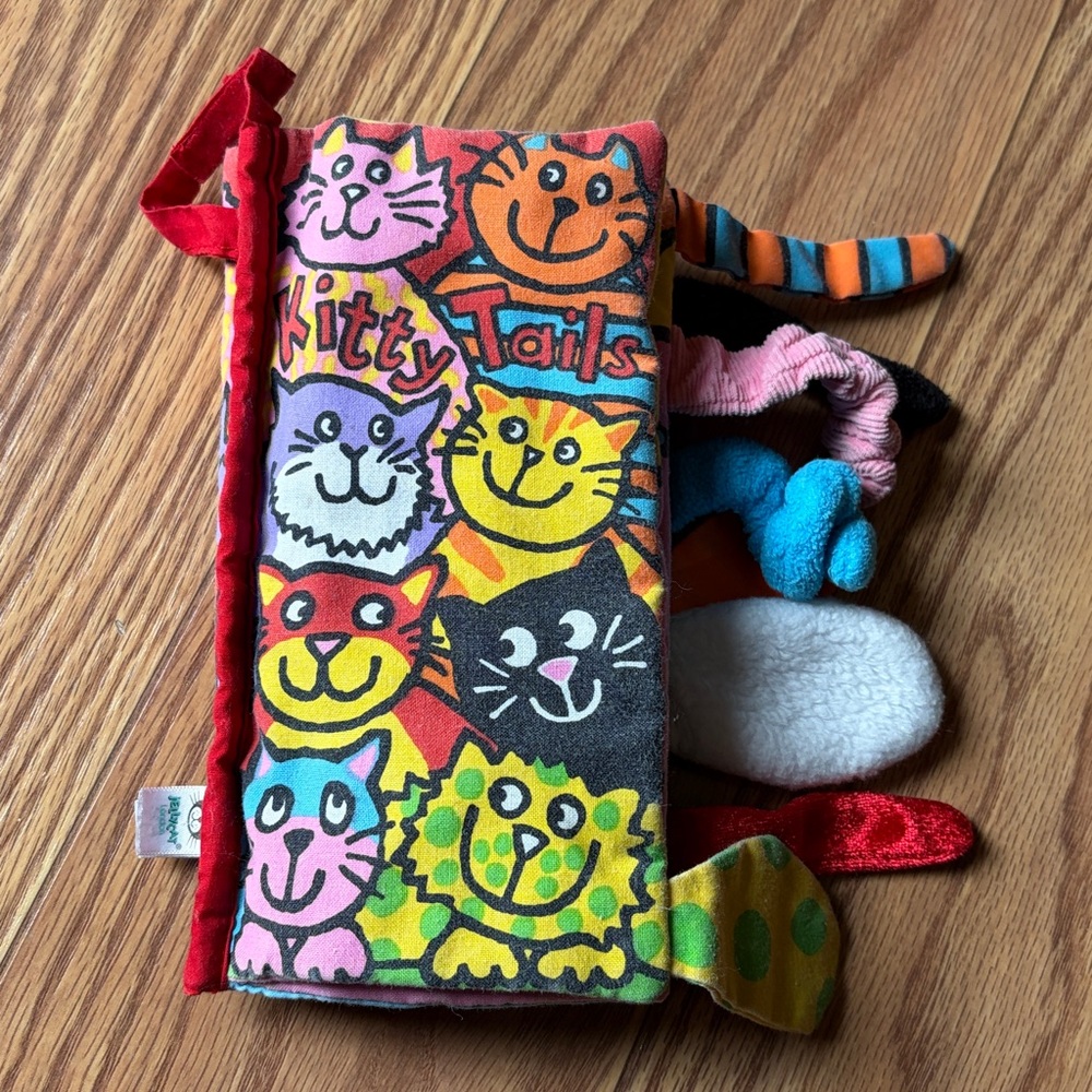 JELLYCAT "Kitty Tails" Soft Crinkle Book Animals Sensory Developmental Baby Toy
